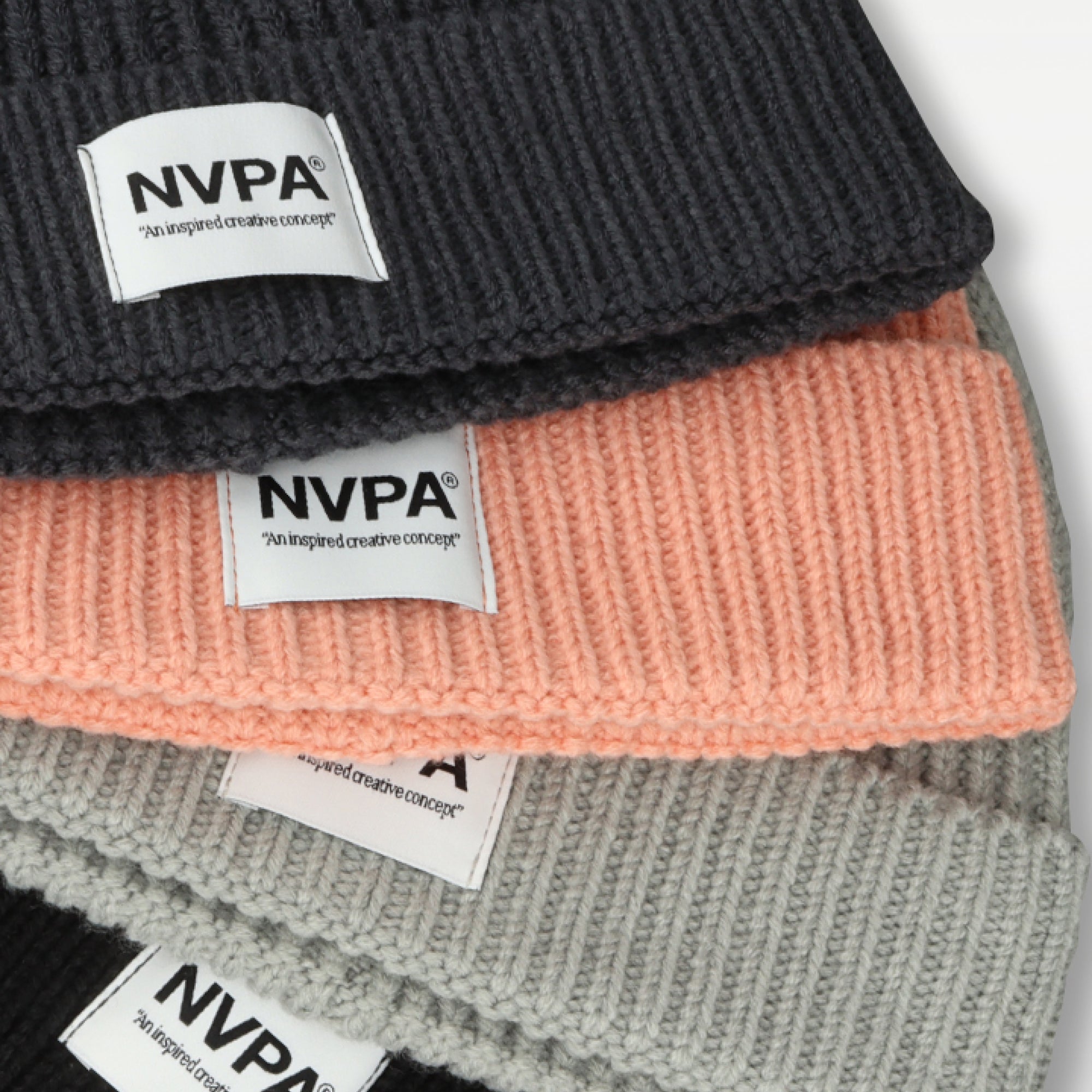 Charcoal, Peach, Grey and Black NVPA® beanies